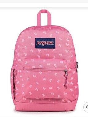 JanSport Pink White Bow Laptop Backpack NWT